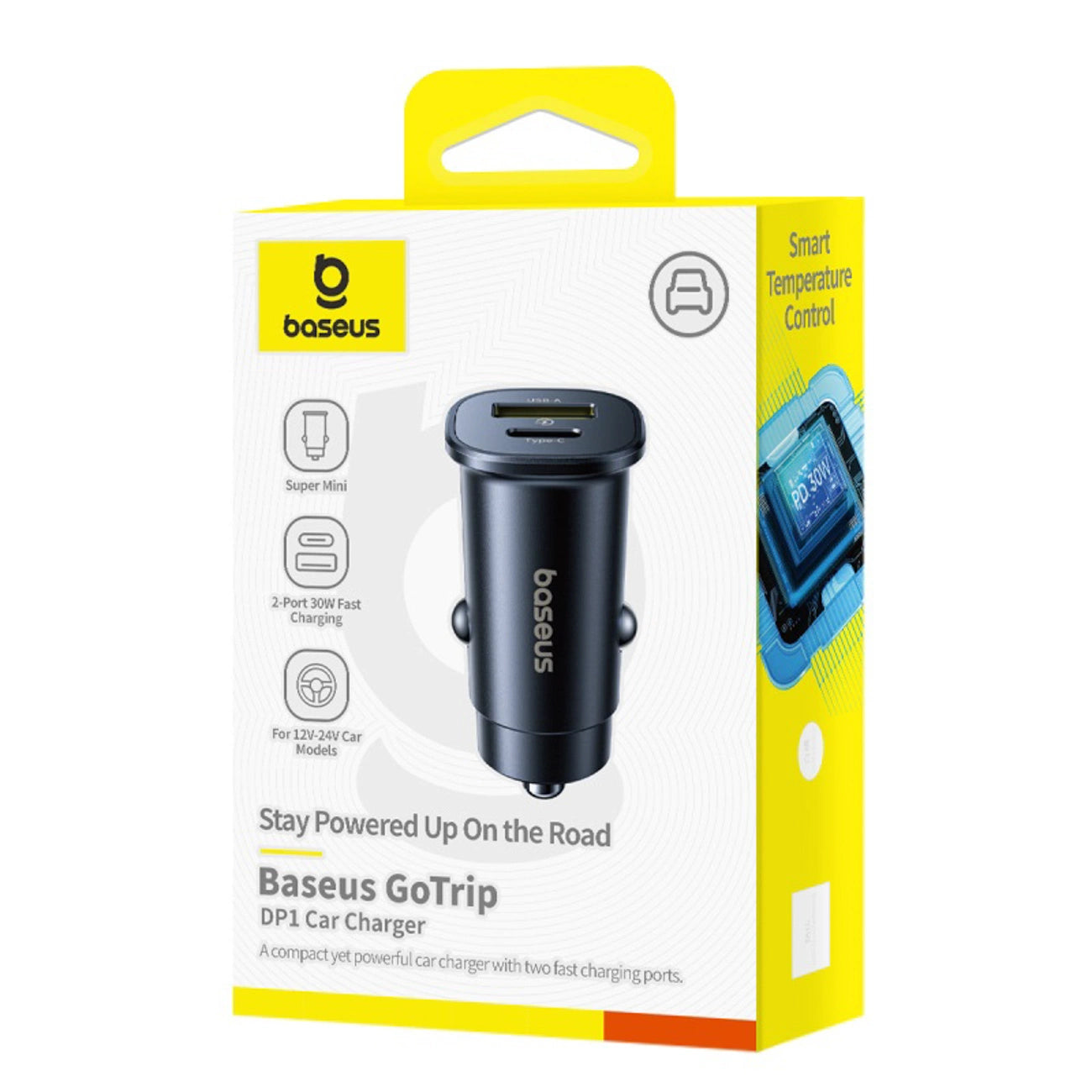 Baseus GoTrip USB-C / USB-A 30W Car Charger - Black_7