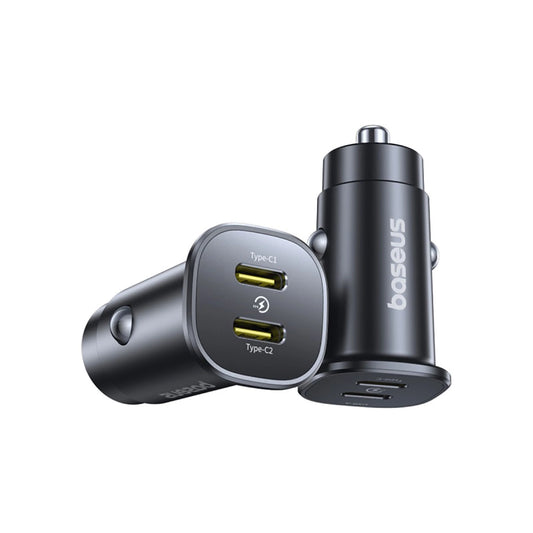 Baseus GoTrip 2 x USB-C 30W Car Charger - Black_0