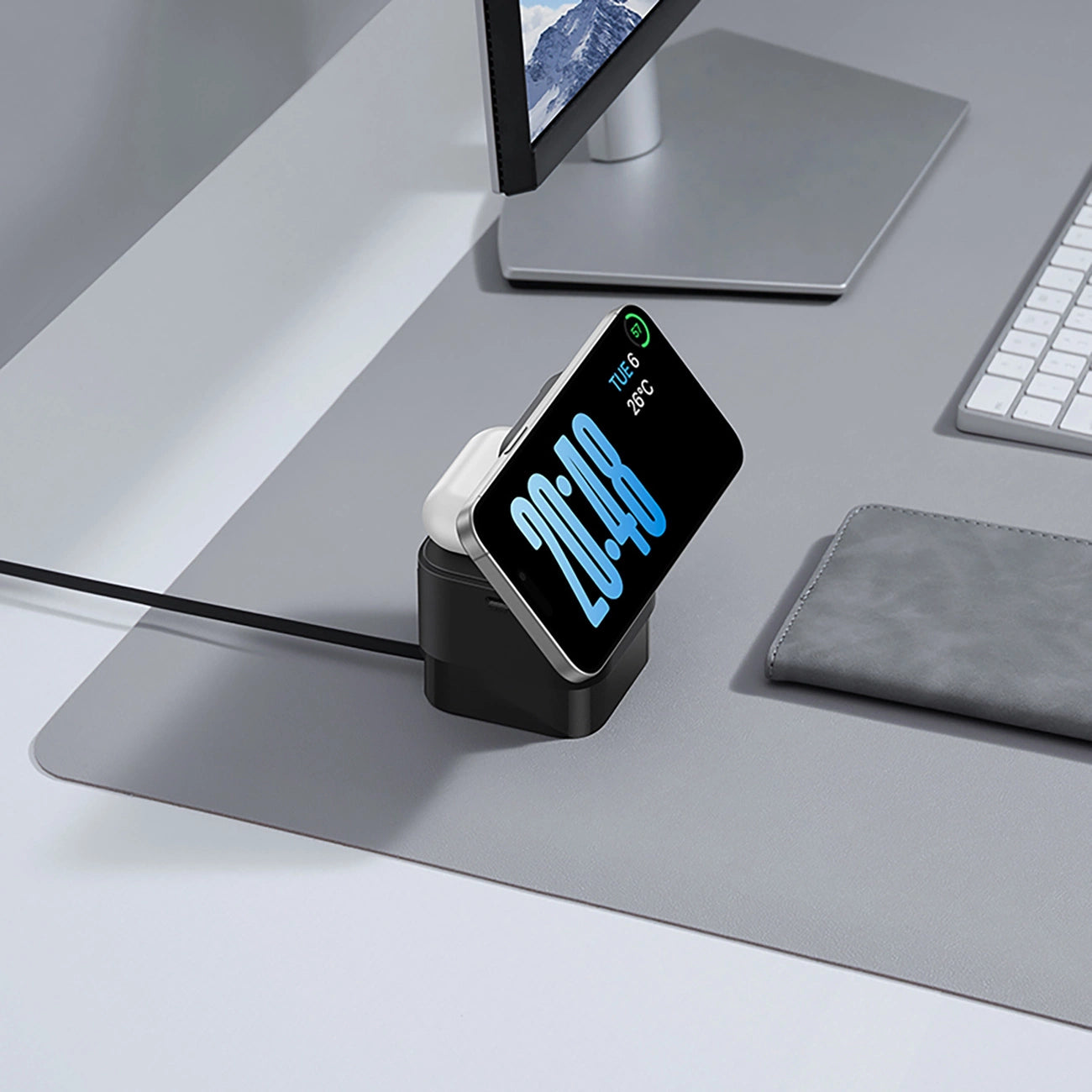 Baseus MagPro 3in1 25W MagSafe Compatible Inductive Charger for Phone and Smartwatch - Black_10