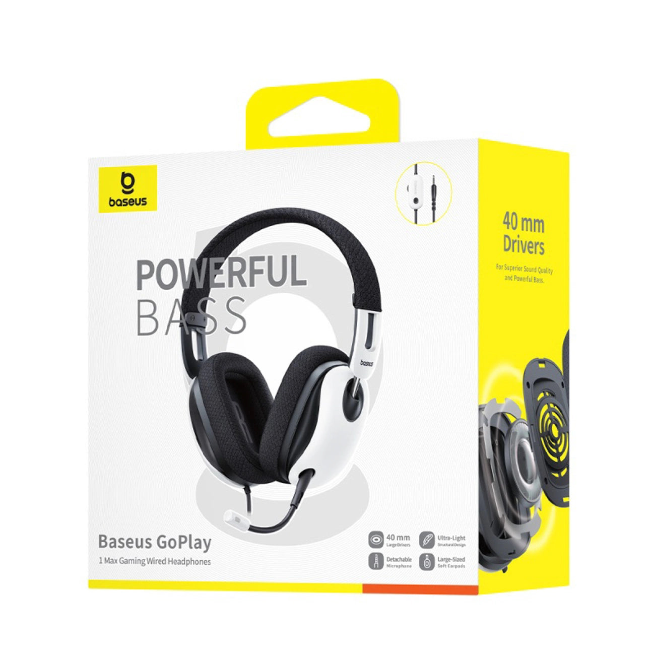 Baseus GoPlay 1 Max Gaming Wired Over-Ear Gaming Headphones - White and Black_5
