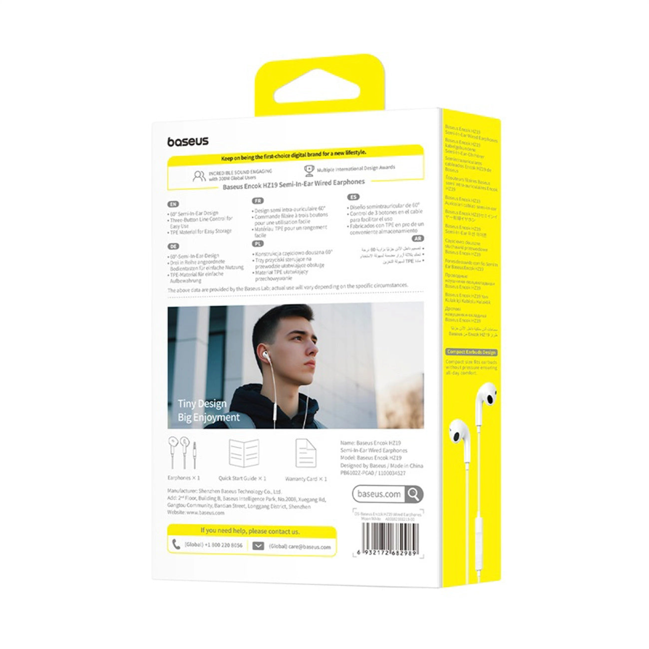 Baseus Encok HZ19 Wired In-Ear Headphones with Mini Jack - White_7