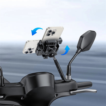 Baseus GoTrip Motorcycle Phone Holder for Mirror, with Shock Absorption - Black_11