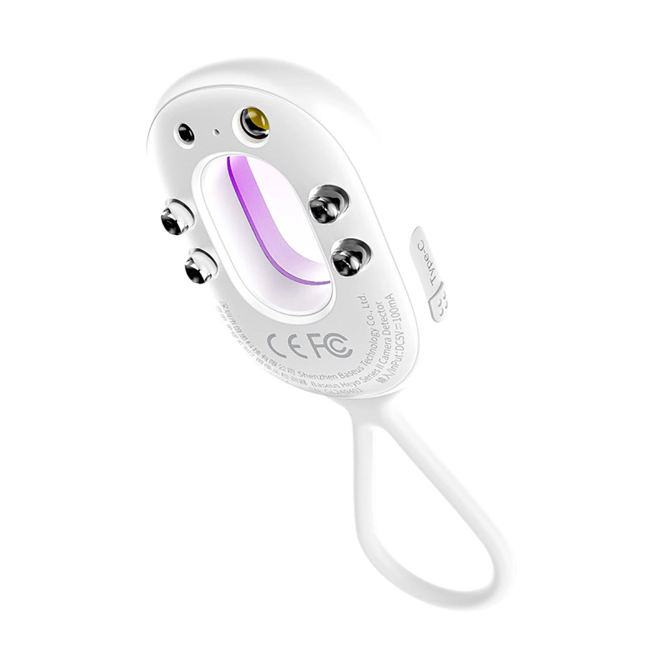 Baseus Heyo Series II Hidden Camera Detector with Alarm and Mini Flashlight + Baseus Simple USB-A - USB-C Cable - White_1