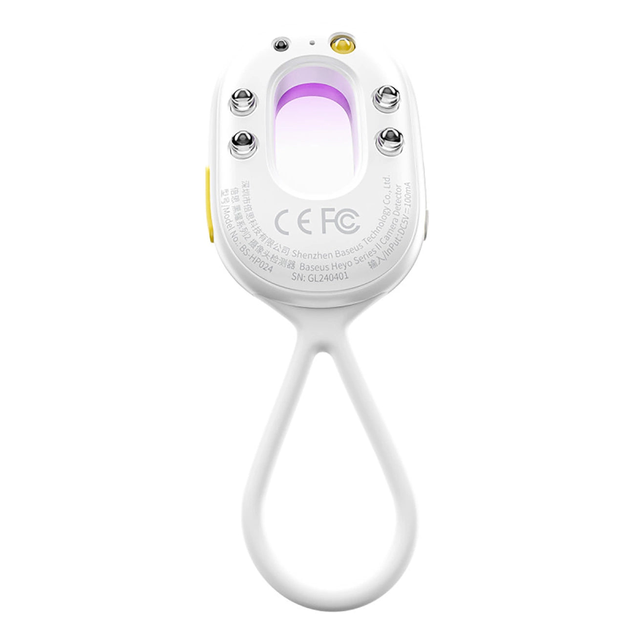 Baseus Heyo Series II Hidden Camera Detector with Alarm and Mini Flashlight + Baseus Simple USB-A - USB-C Cable - White_2
