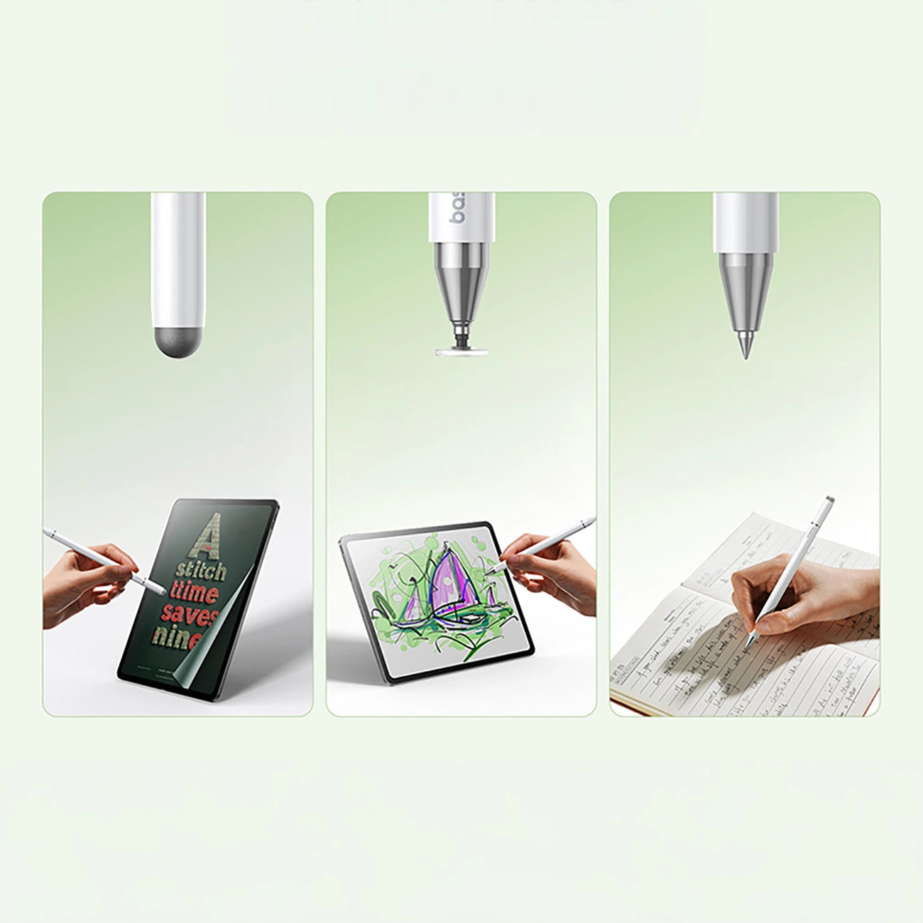 Baseus Smooth Writing III 3in1 Passive Stylus Magnetic Version - White_10