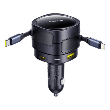Baseus Enjoyment Max 90W Car Charger 2x USB-C + USB-C and Lightning Cable - Black_4