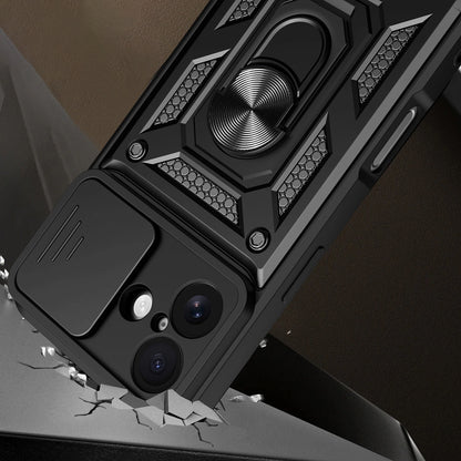 Etui Hybrid Armor Camshield na iPhone 17 pancerne z podstawką i osłoną aparatu - czarne_1