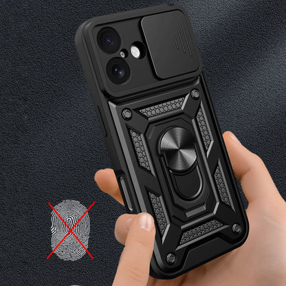 Etui Hybrid Armor Camshield na iPhone 17 pancerne z podstawką i osłoną aparatu - czarne_4