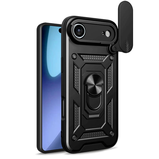 Etui Hybrid Armor Camshield na iPhone 17 Air pancerne z podstawką i osłoną aparatu - czarne_0