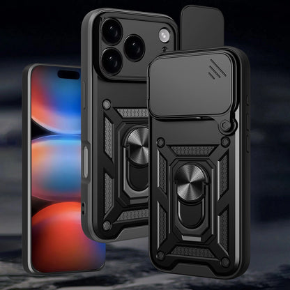 Etui Hybrid Armor Camshield na iPhone 17 Pro pancerne z podstawką i osłoną aparatu - czarne_8