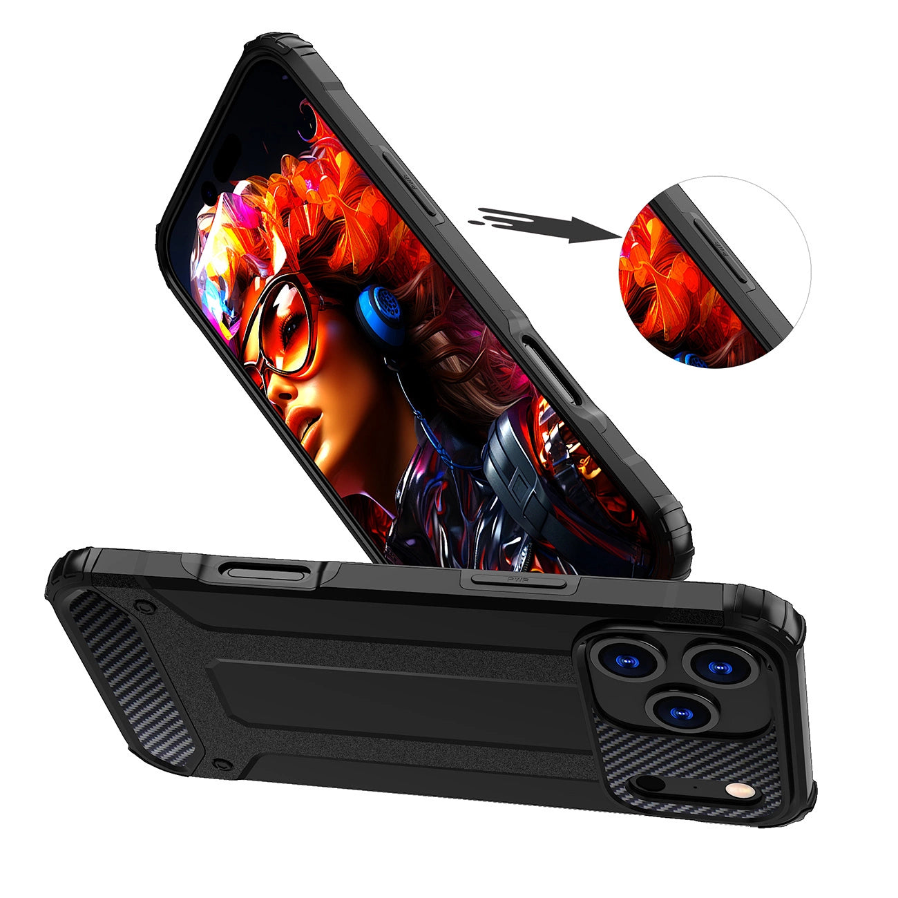 Etui Hybrid Armor na iPhone 17 Pro pancerne - czarne_4