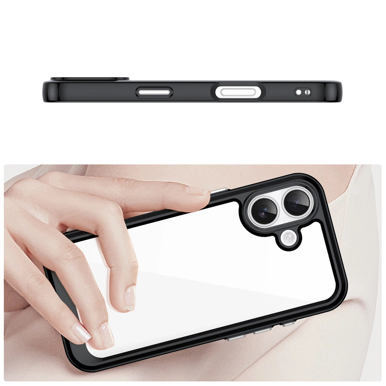 Etui Outer Space na iPhone 17 - czarne przezroczyste_3