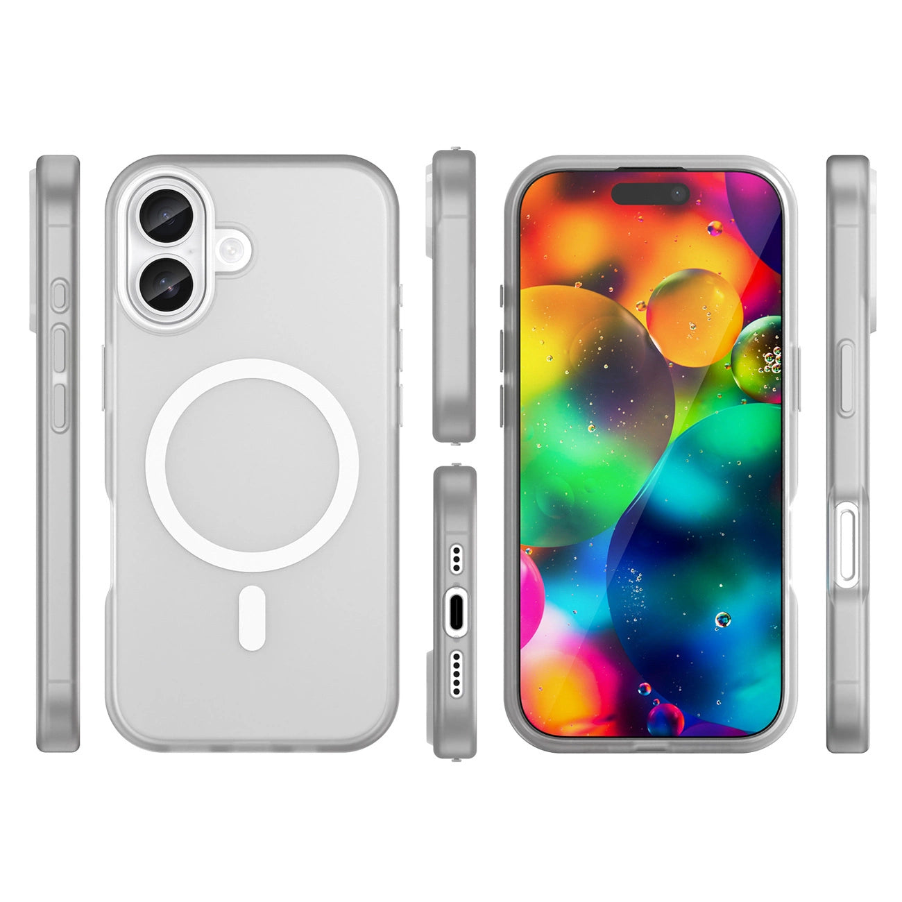 Etui Magnetic Abrasive na iPhone 17 kompatybilne z MagSafe - matowe białe_1