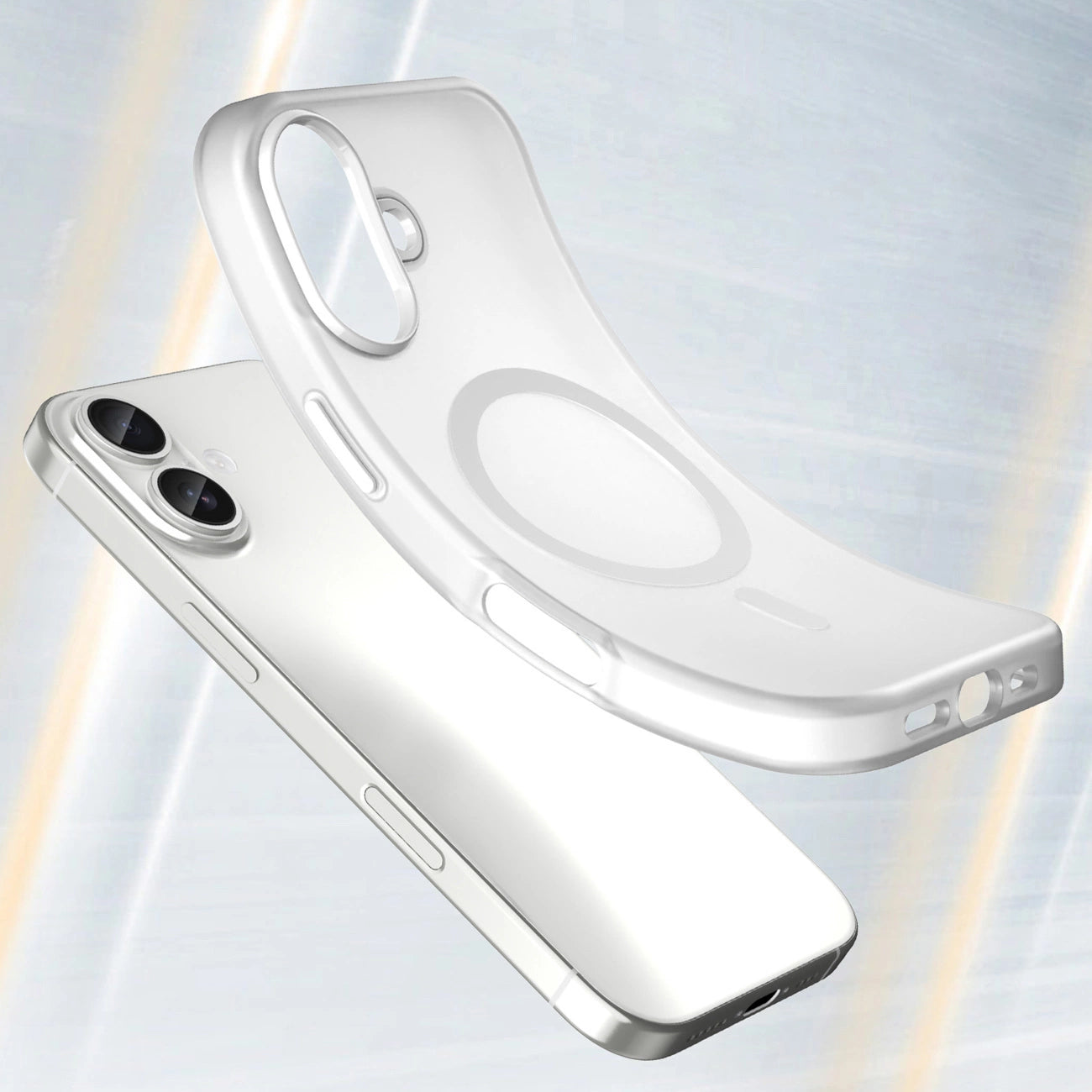 Etui Magnetic Abrasive na iPhone 17 kompatybilne z MagSafe - matowe białe_2