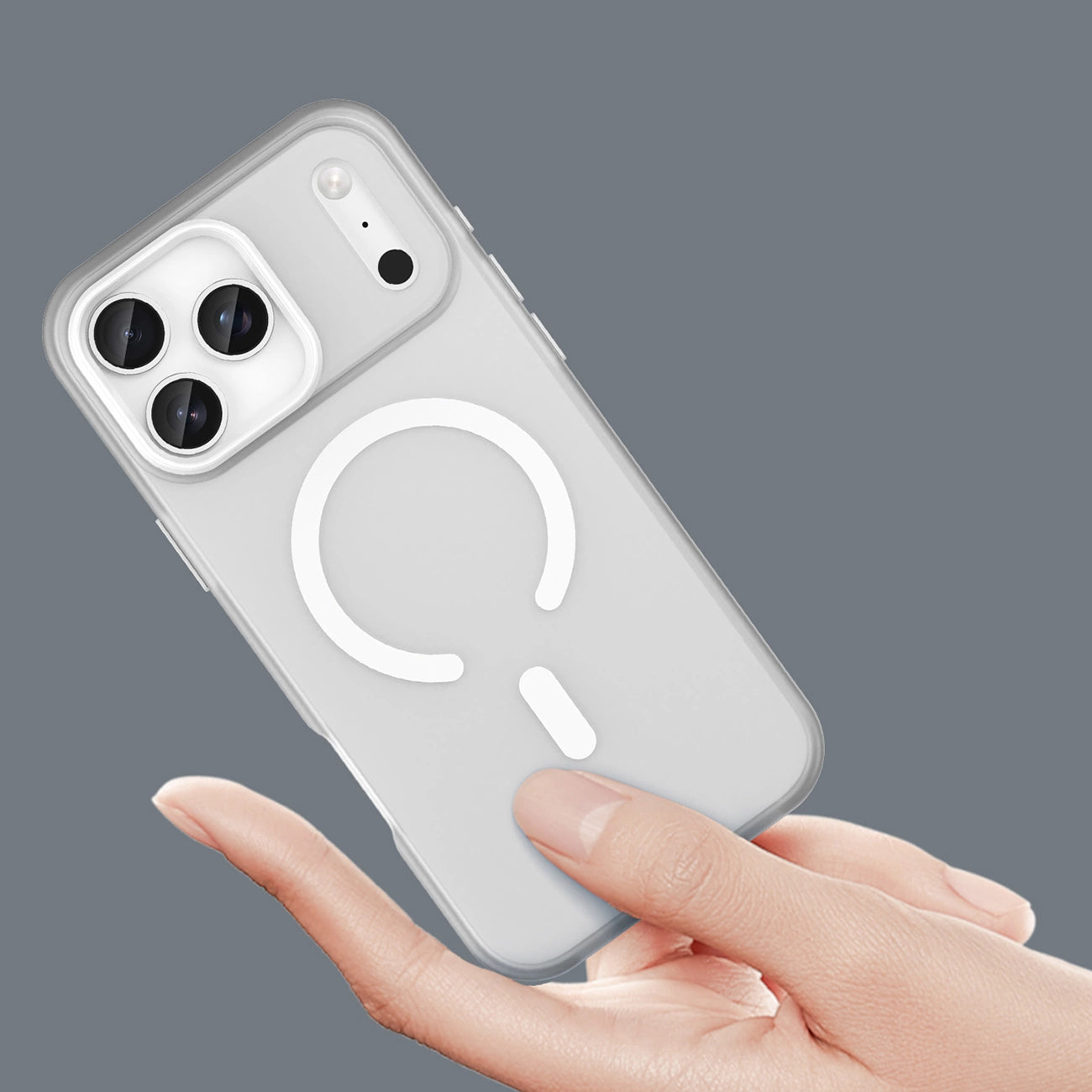 Etui Magnetic Abrasive na iPhone 17 Pro kompatybilne z MagSafe - matowe białe_3