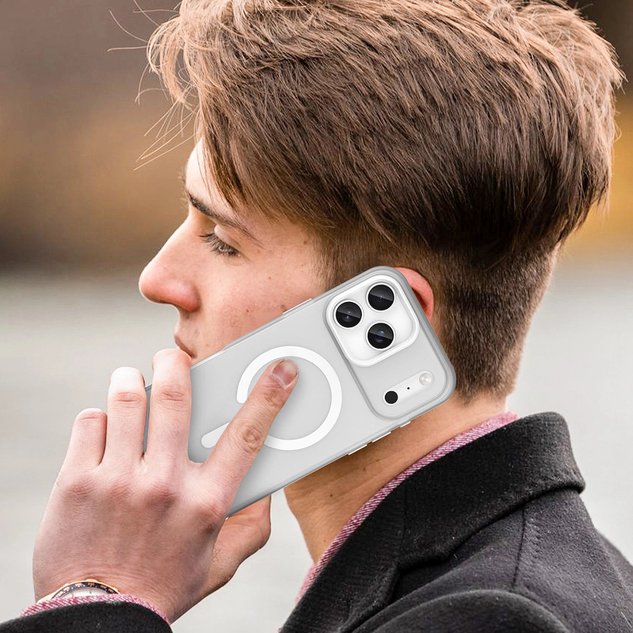 Etui Magnetic Abrasive na iPhone 17 Pro kompatybilne z MagSafe - matowe białe_6