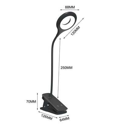 Mini Wozinsky Wireless LED Reading Lamp with Clip + USB-C Cable - Black_1