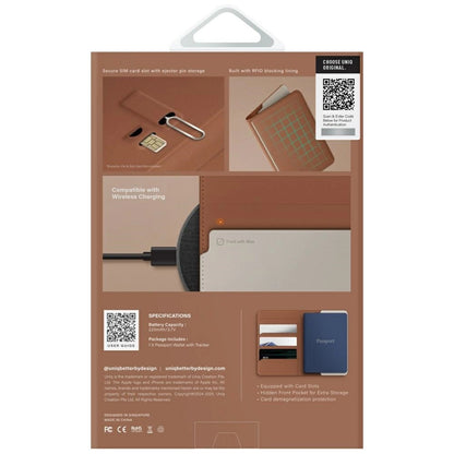 Etui na paszport UNIQ Belmont z Apple    Find My blokada RFID karmelowy beżowy_6