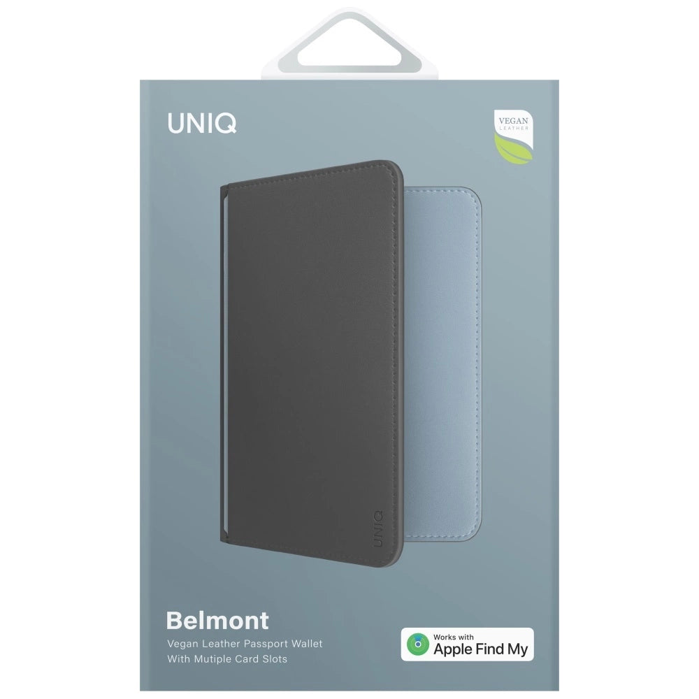 Etui na paszport UNIQ Belmont z Apple    Find My blokada RFID szaro niebieski_5
