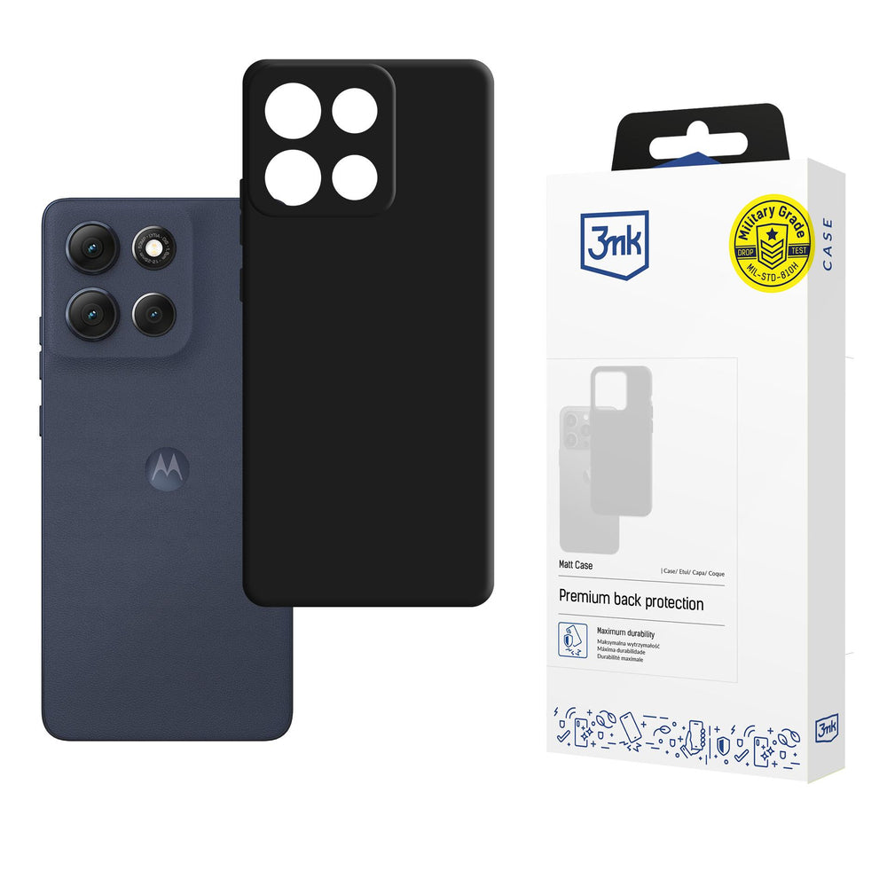 3mk Matt Case for Motorola Moto G86 - Black_0