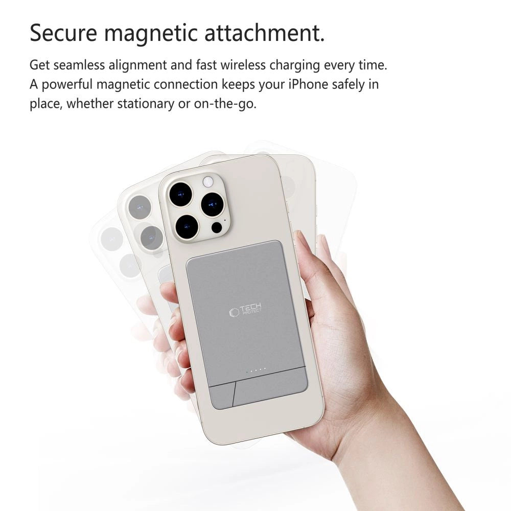 Powerbank Tech-Protect PB14 LifeMag MagSafe 5000 mAh - gray_5