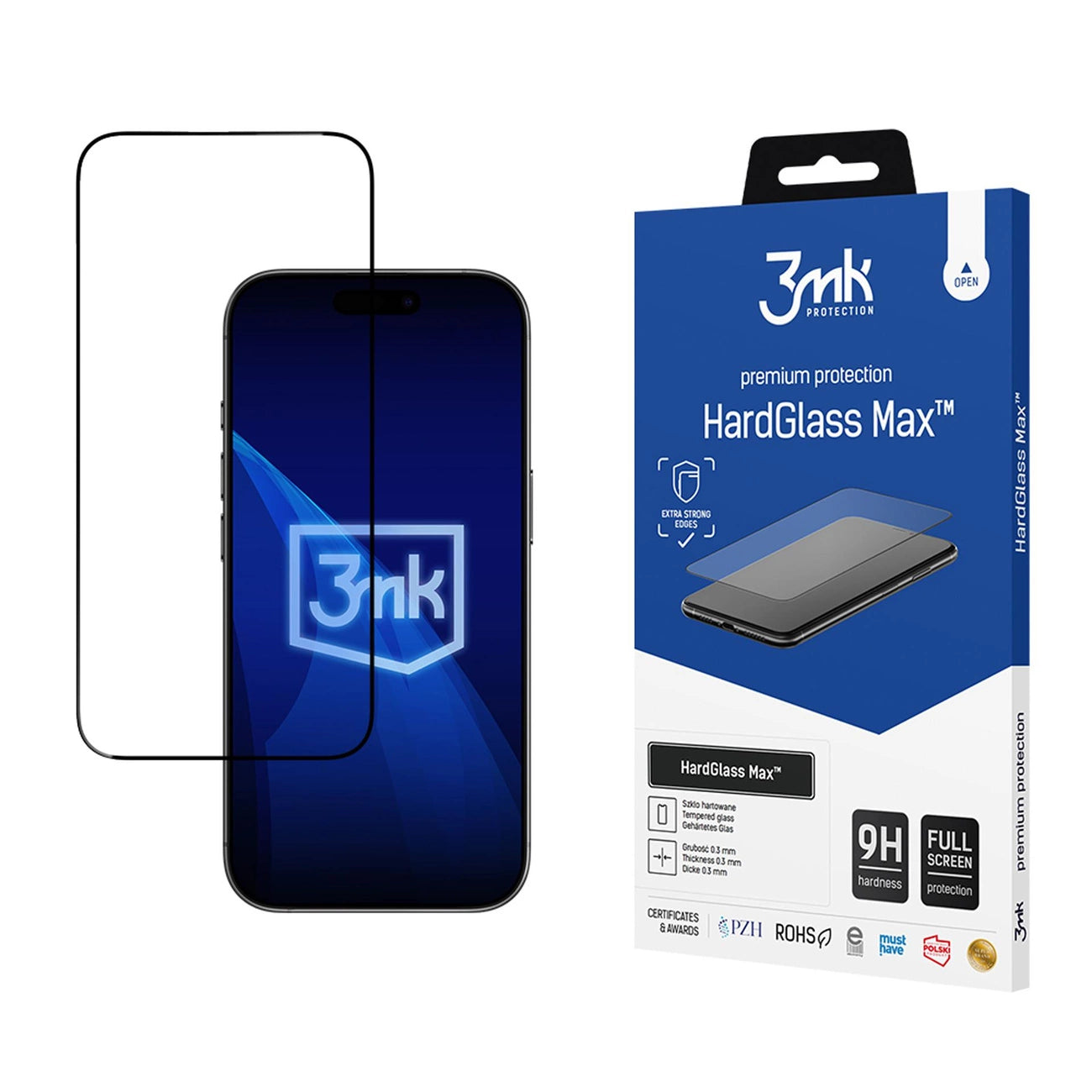 Reinforced tempered glass 3mk HardGlass Max Black for iPhone 17 Air_0