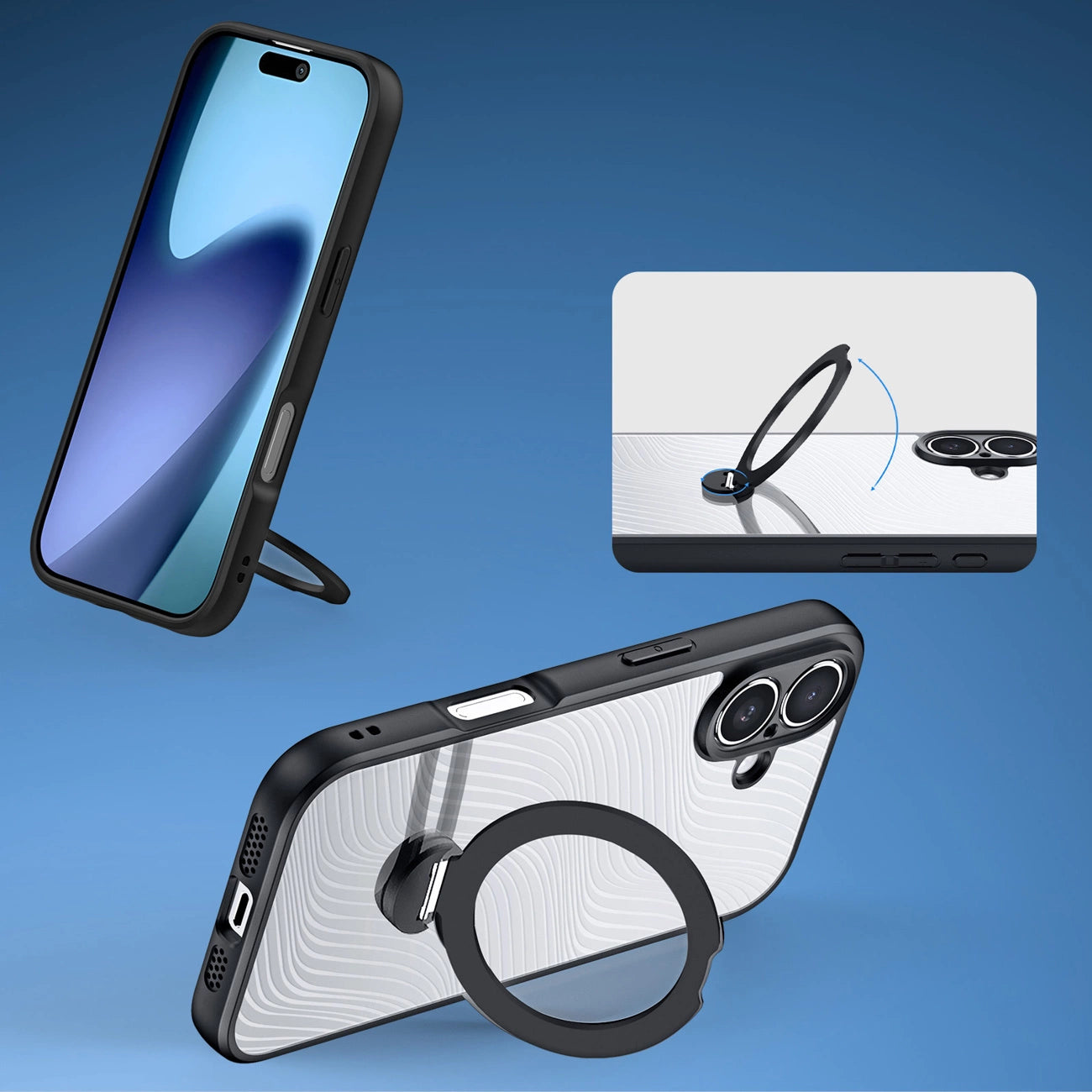 Dux Ducis Aimo Mag Case with Magnetic Ring and Stand for iPhone 17 – Black_3