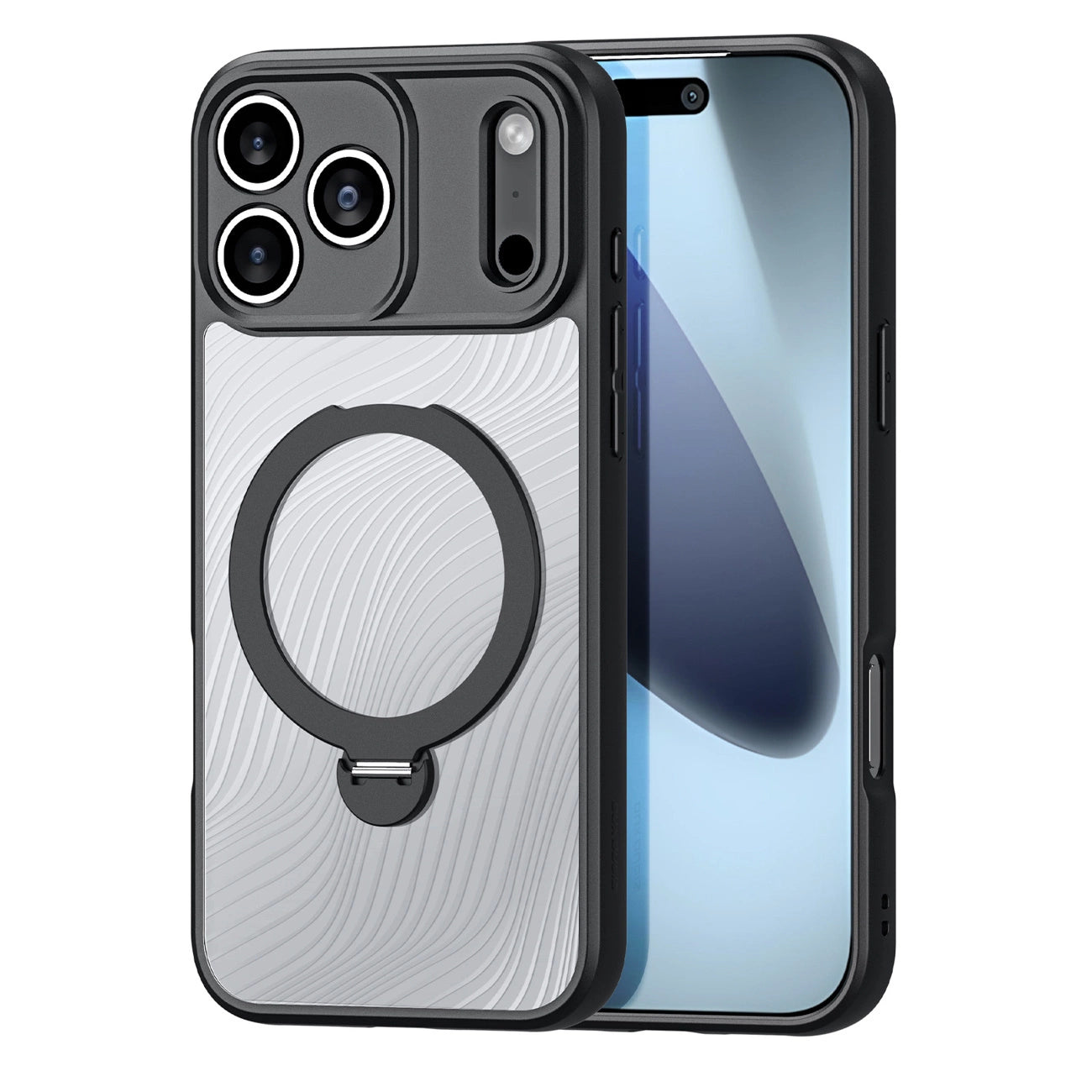 Dux Ducis Aimo Mag Case with Magnetic Ring and Stand for iPhone 17 Pro – Black_0