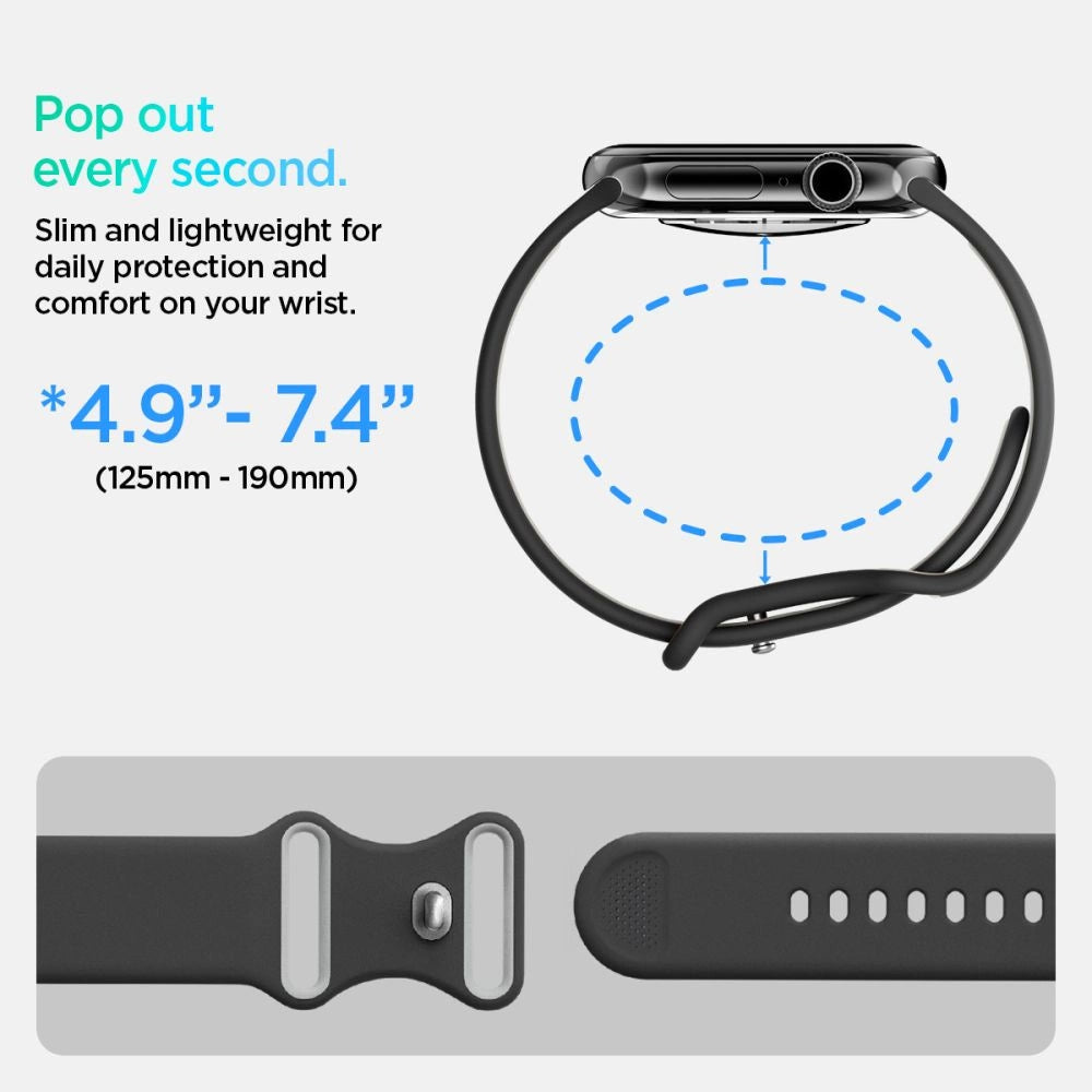 Spigen Nano Pop Strap for Apple Watch 40/41/42 mm - Black and Gray_8