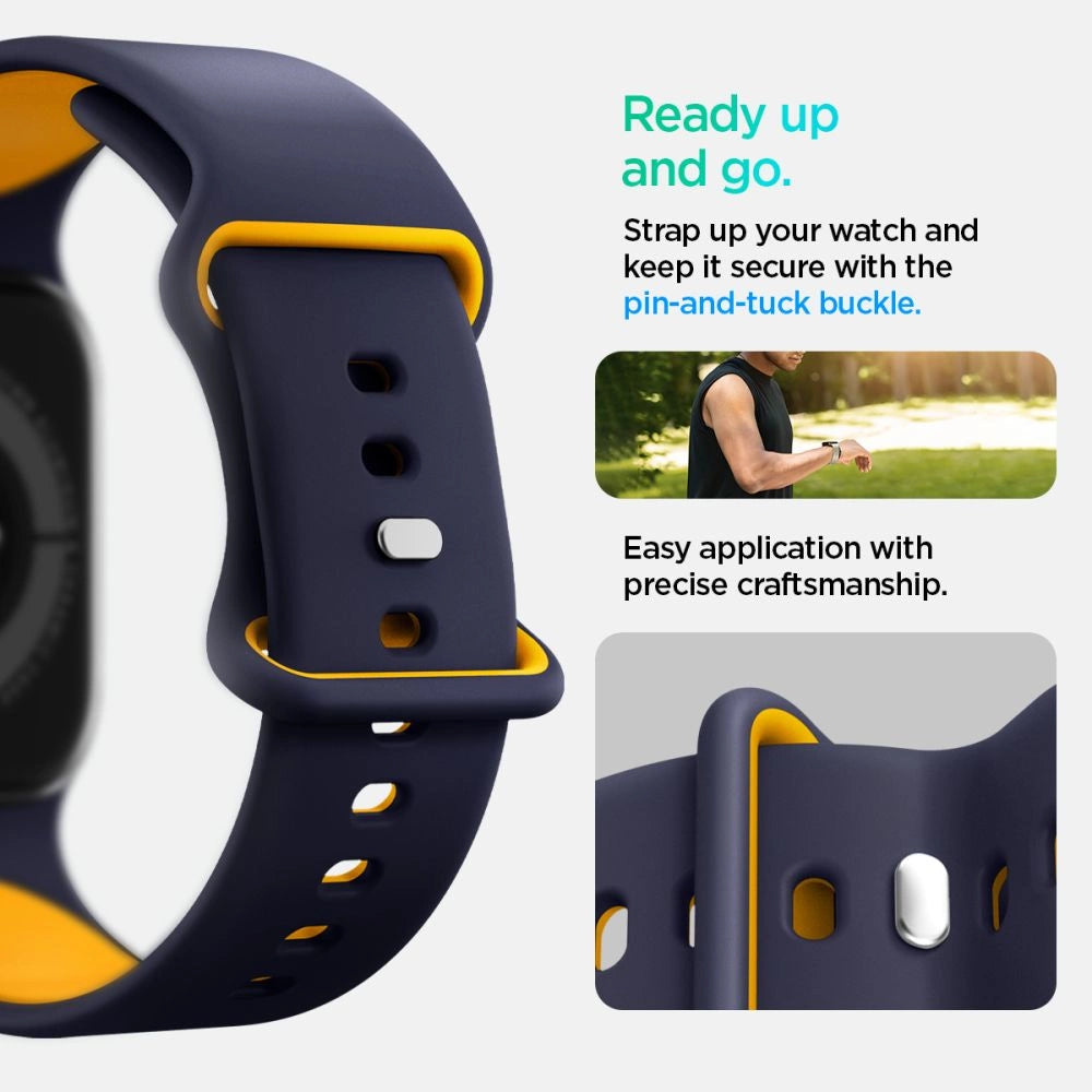 Spigen Nano Pop Strap for Apple Watch 40/41/42 mm - Navy Blue/Orange_9