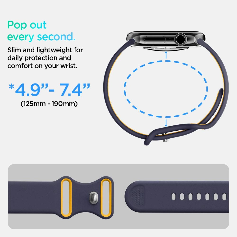 Spigen Nano Pop Strap for Apple Watch 40/41/42 mm - Navy Blue/Orange_8