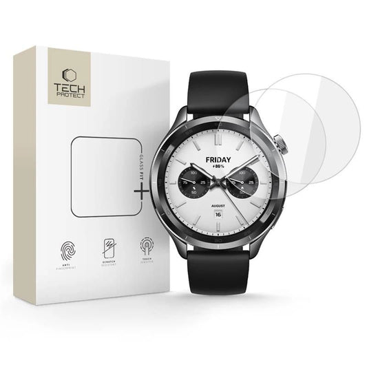 Tech-Protect Glass Fit+ 2-pack tempered glass for Xiaomi Watch S4 - transparent_0