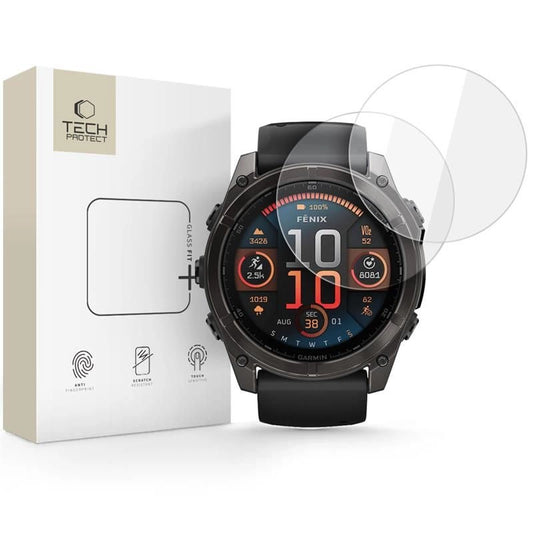 Tech-Protect Glass Fit+ 2-pack tempered glass for Garmin Fenix 8 51mm - clear_0