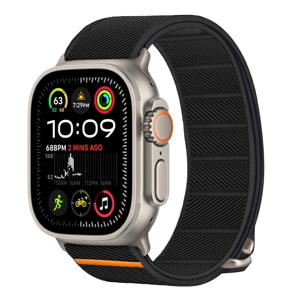 Tech-Protect Nylon Slip Strap for Apple Watch 44 / 45 / 46 / 49 mm - Black_2