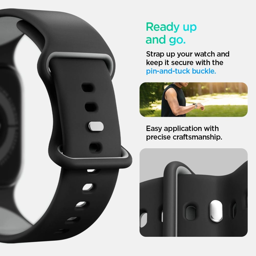 Spigen Nano Pop Strap for Apple Watch 44 / 45 / 46 / 49 mm - Black and Gray_9