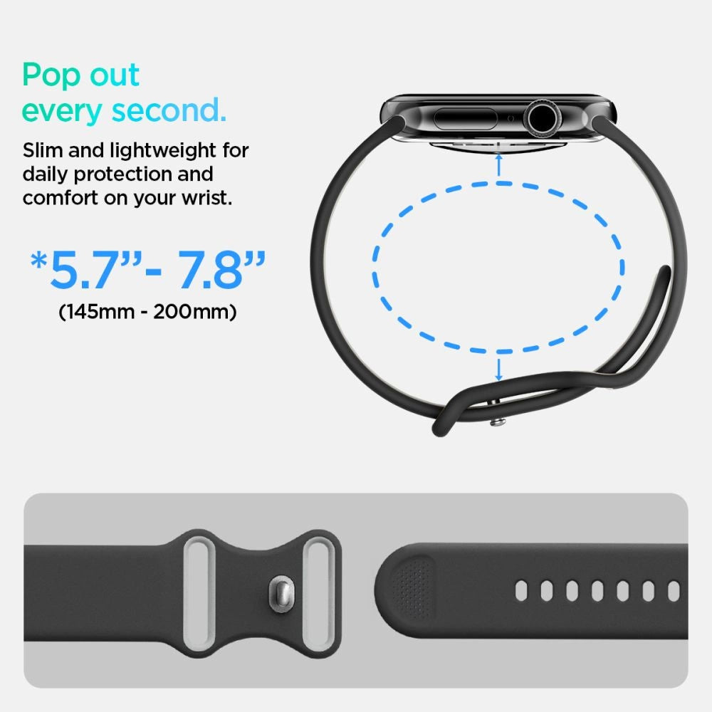 Spigen Nano Pop Strap for Apple Watch 44 / 45 / 46 / 49 mm - Black and Gray_8