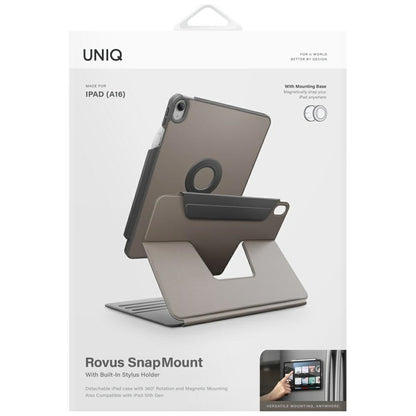Uniq Rovus Snapmount Magnetic 360 Rotating Detachable Case for iPad 11" 2025 / iPad 10.9" 2022 (10th gen.) - Gray_9