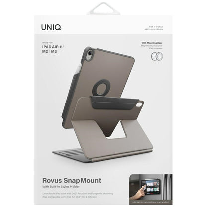 Uniq Rovus Snapmount Magnetic 360 Rotating Detachable case for iPad Air 11" 2024 / 2025 / iPad Air 10.9" 2020 / 2022 - gray_10
