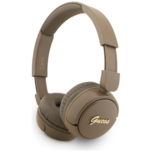 Guess Metal Logo Script Over-Ear Headphones - Brown_0