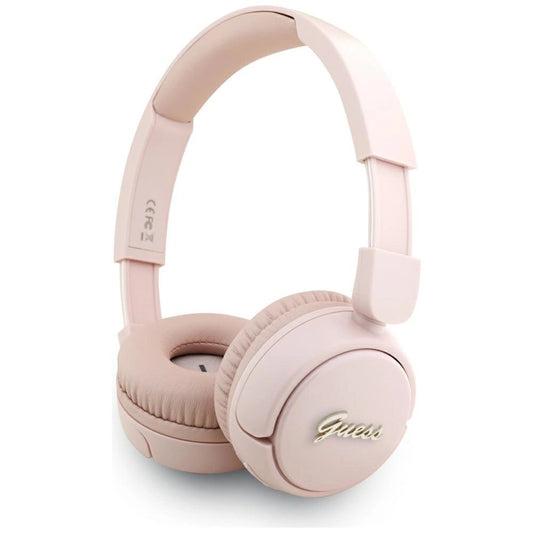 Guess Metal Logo Script Over-Ear Headphones - Pink_0