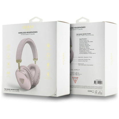 Guess Metallic Triangle Logo Over-Ear Headphones - Pink_3