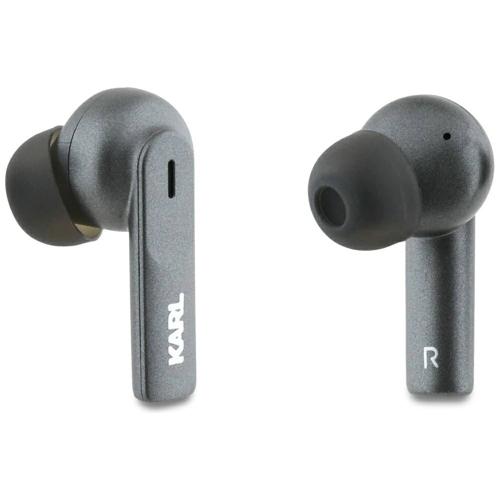 Karl Lagerfeld Metal Printed Logo ANC/ENC Headphones - Black_4
