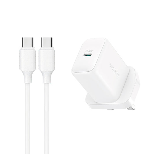 Joyroom JR-TCF20 PD 20W Wall Charger (UK Plug) with 1m USB-C Cable - White_0