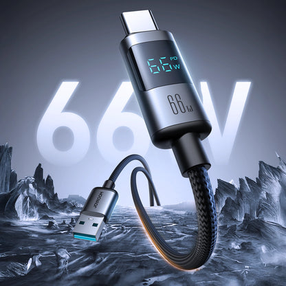Joyroom S-A16 Pro Prism Series 66W USB-A - USB-C Cable with Display 1.2m - Black_1