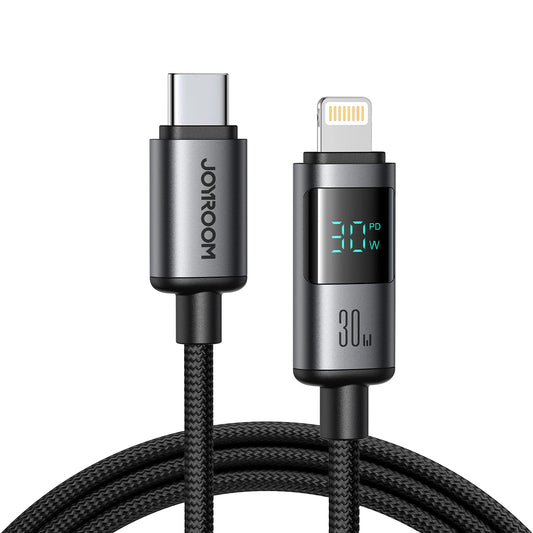 Joyroom S-A16 Pro Prism Series 30W USB-C - Lightning Cable with Display 1.2m - Black_0
