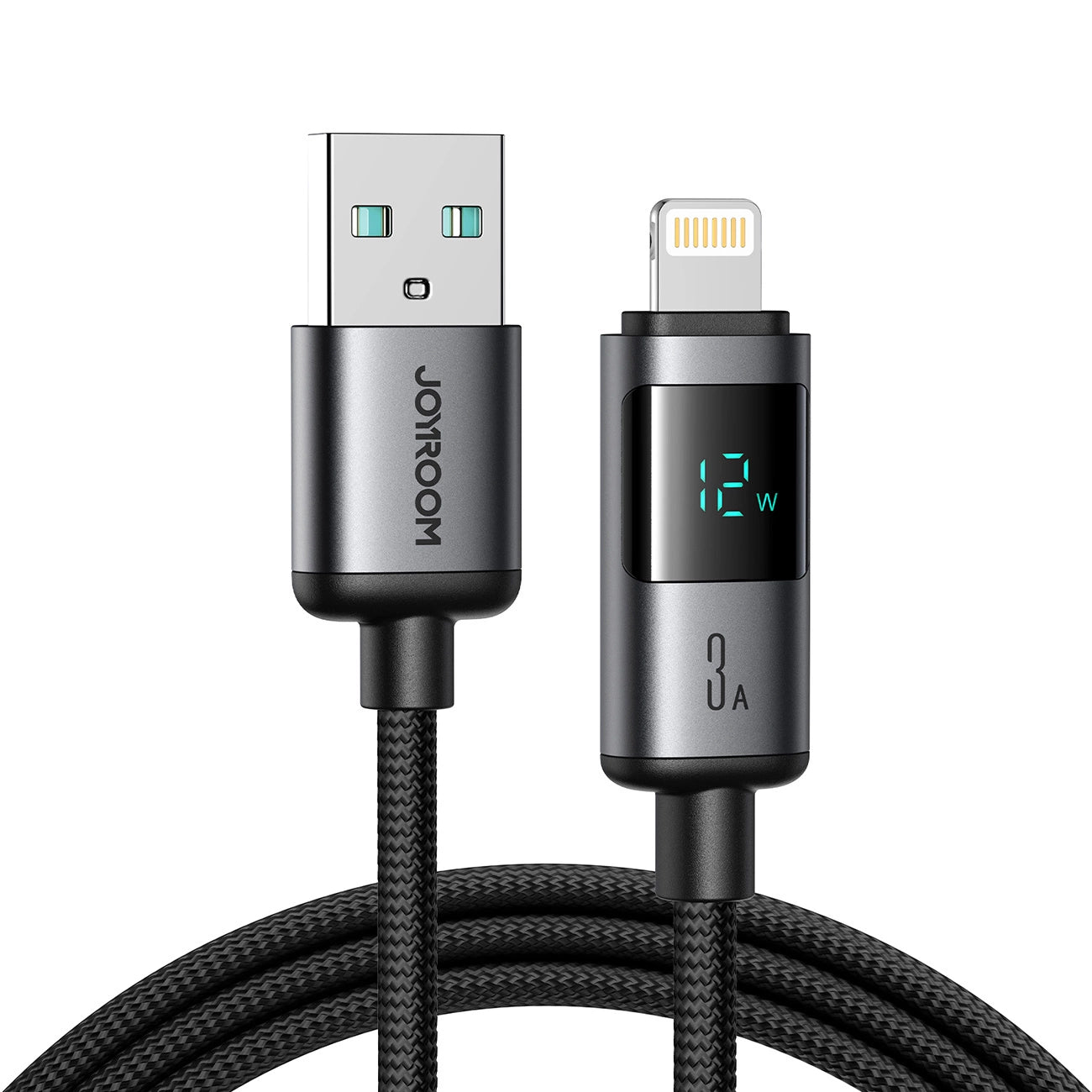 Joyroom S-A16 Pro Prism Series 3A USB-A - Lightning Cable with Display 1.2m - Black_0