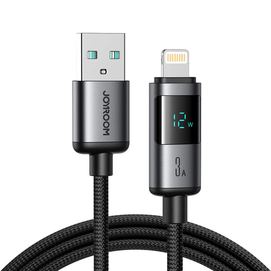 Joyroom S-A16 Pro Prism Series 3A USB-A - Lightning Cable with Display 1.2m - Black_0