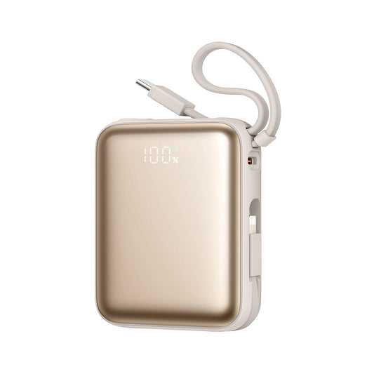 Joyroom JR-PBF27 22.5W 10000mAh Powerbank with Two Built-in Cables - Gold_0