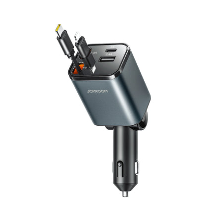 Joyroom JR-CCL05 30W 4-in-1 Car Charger with 2 Built-in Retractable Cables - Dark Gray_0