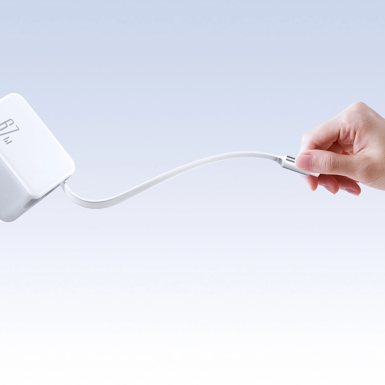 Joyroom JR-TCL06 67W GaN Wall Charger with Built-in Retractable USB-C Cable - White_2